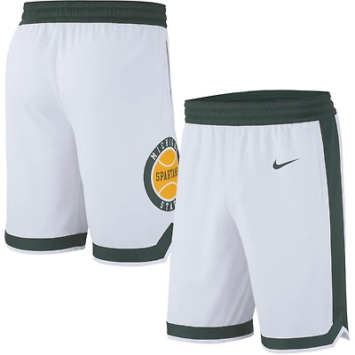 Nike Michigan State Spartans Retro Replica Short de basketball pour homme Blanc