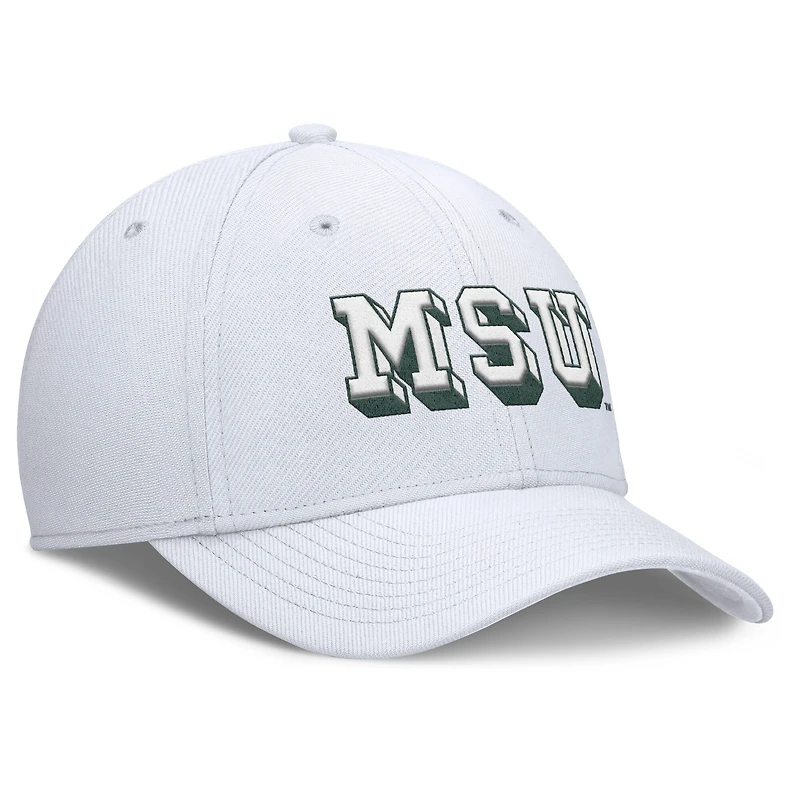 Casquette Nike blanche Michigan State Spartans Rise Academic Dri-FIT Flex pour homme