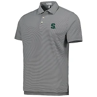 Polo en jersey rayé Performance Peter Millar pour homme, Michigan State Spartans Jubilee, noir