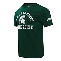 T-shirt vert classique avec logo empilé des Spartans de l'État du Michigan Pro Standard pour hommes