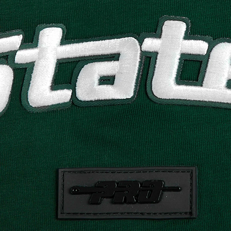 T-shirt vert classique avec logo empilé des Spartans de l'État du Michigan Pro Standard pour hommes