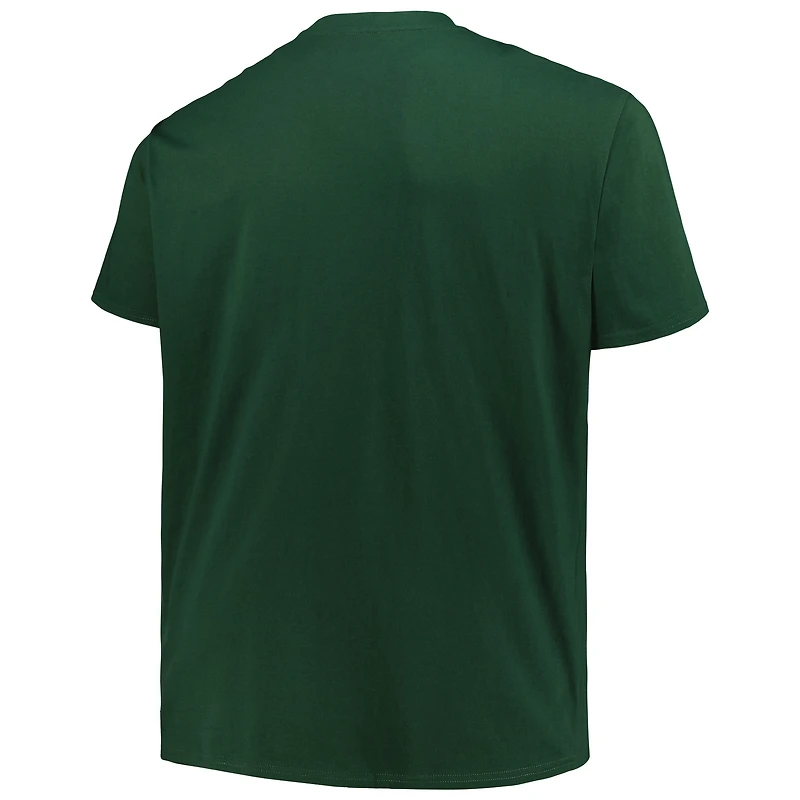 Men's Profile Green Michigan State Spartans Big & Tall Color Stripe T-Shirt