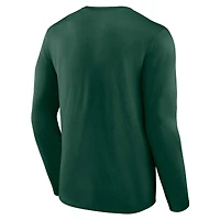 T-shirt à manches longues avec graphique deux coups pour hommes Profile Green Michigan State Spartans Big & Tall
