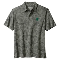 Polo Tommy Bahama gris pour homme Michigan State Spartans Palm Fresco Hibiscus IslandZone®