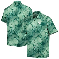 Chemise de camp boutonnée Tommy Bahama Green Michigan State Spartans pour homme, grandes tailles, motif frondes lumineuses Coast IslandZone