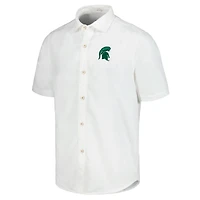 Chemise boutonnée Tommy Bahama pour hommes Michigan State Spartans Coconut Point Palm Vista IslandZone Camp