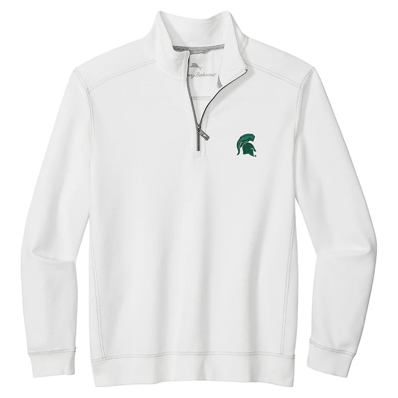 Men's Tommy Bahama White Michigan State Spartans Montego Bay Half-Zip Jacket