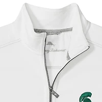 Men's Tommy Bahama White Michigan State Spartans Montego Bay Half-Zip Jacket