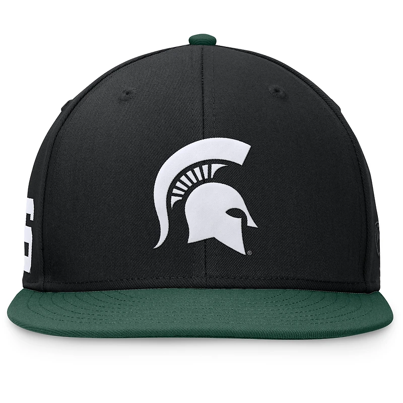 Men's Top of the World Black/Green Michigan State Spartans Rally Two-Tone Fitted Hat
