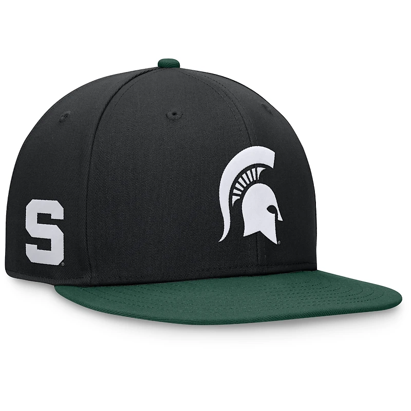 Men's Top of the World Black/Green Michigan State Spartans Rally Two-Tone Fitted Hat