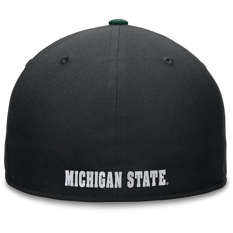 Men's Top of the World Black/Green Michigan State Spartans Rally Two-Tone Fitted Hat