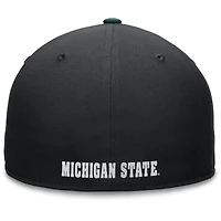 Men's Top of the World Black/Green Michigan State Spartans Rally Two-Tone Fitted Hat