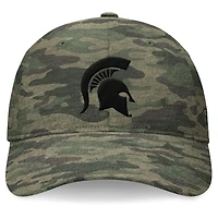 Casquette réglable pour hommes Top of the World Camo Michigan State Spartans OHT Military Appréciation Hound