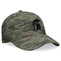 Casquette réglable pour hommes Top of the World Camo Michigan State Spartans OHT Military Appréciation Hound