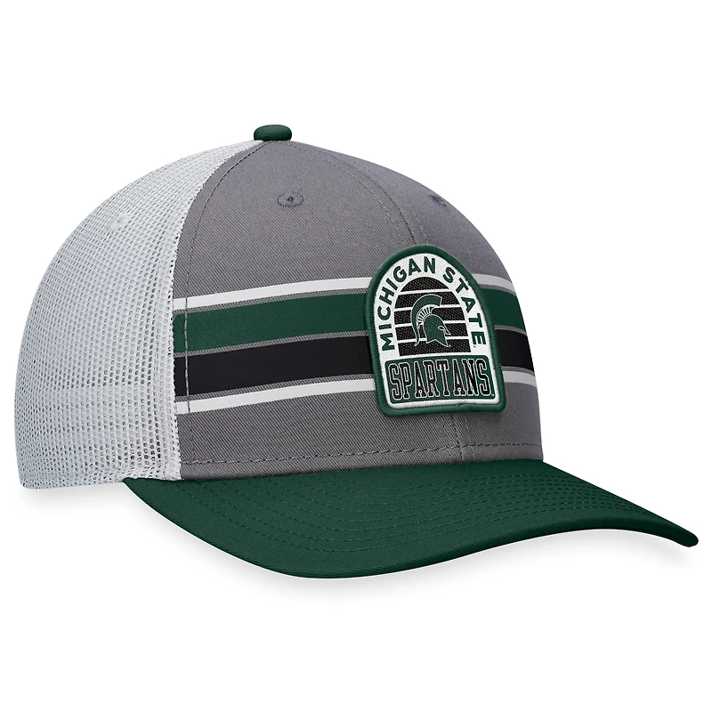 Casquette ajustable Top of the World Michigan State Spartans Aurora Trucker pour homme, gris/vert