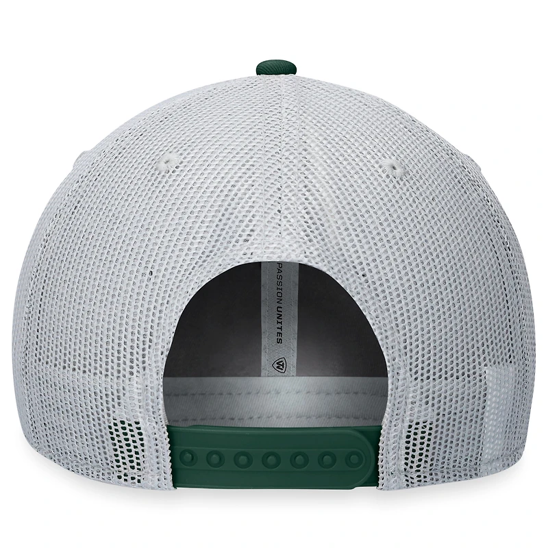 Casquette ajustable Top of the World Michigan State Spartans Aurora Trucker pour homme, gris/vert