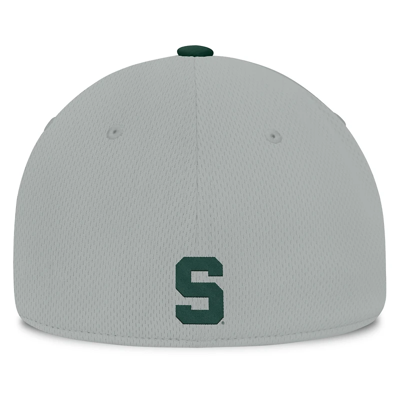 Men's Top of the World  Gray/Green Michigan State Spartans Mick Flex Hat
