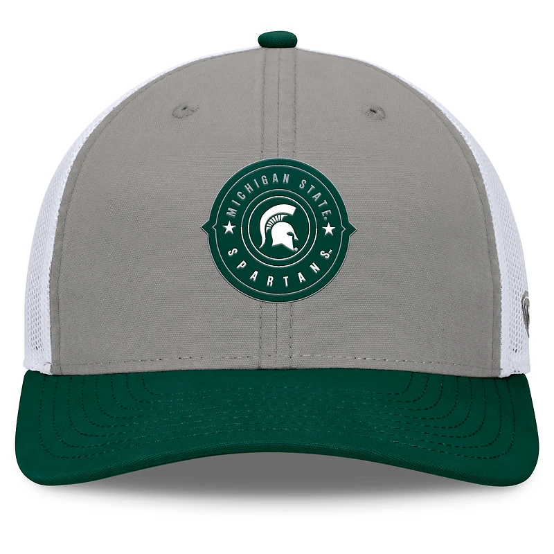 Men's Top of the World Gray/Green Michigan State Spartans Rob Trucker Adjustable Hat