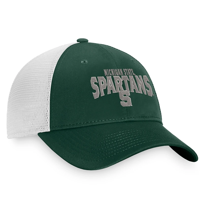 Casquette Snapback Top of the World vert/blanc Michigan State Spartans Breakout Trucker pour hommes