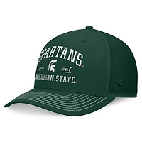 Casquette réglable Top of the World pour hommes, Michigan State Spartans Carson Trucker, vert