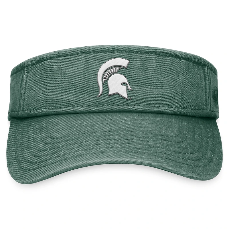 Visière réglable en tissu éponge pour hommes Top of the World Green Michigan State Spartans
