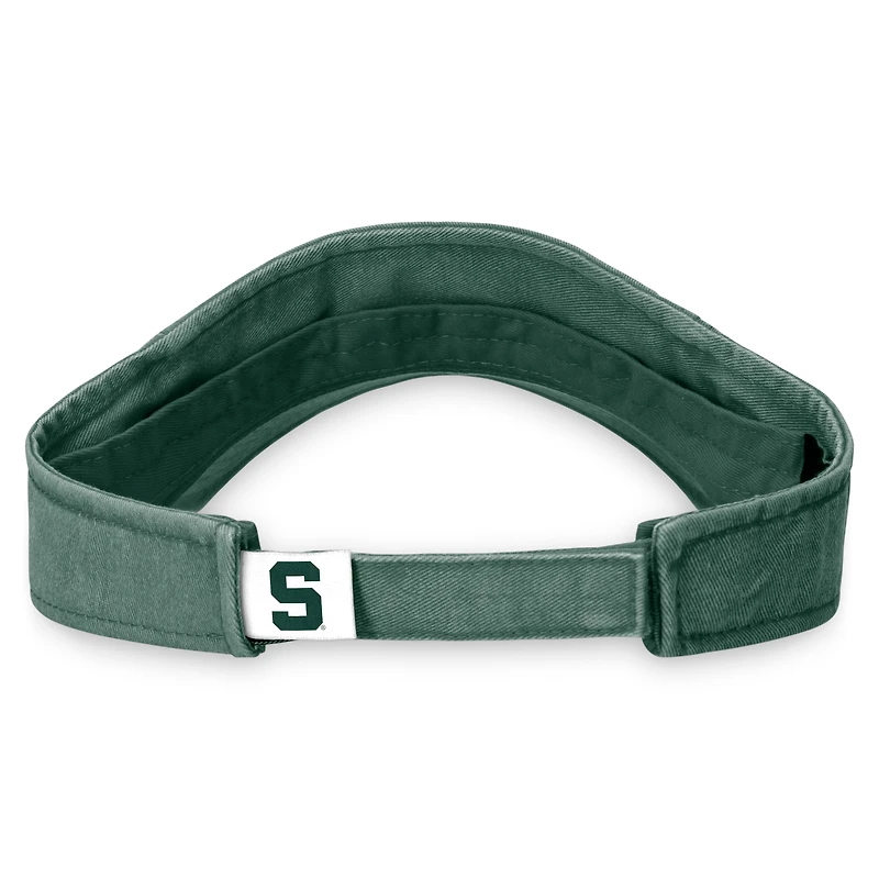 Visière réglable en tissu éponge pour hommes Top of the World Green Michigan State Spartans