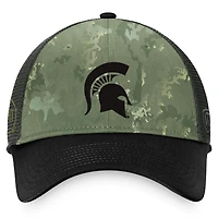 Men's Top of the World Hunter Green/Gray Michigan State Spartans OHT Military Appreciation Unit Trucker Adjustable Hat