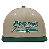 Casquette Snapback Top of the World kaki/vert pour hommes des Michigan State Spartans Land