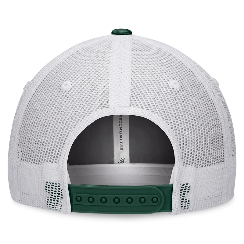 Haut du monde pour homme Blanc/vert Michigan State Spartans Retro Fade Snapback Hat