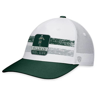 Haut du monde pour homme Blanc/vert Michigan State Spartans Retro Fade Snapback Hat