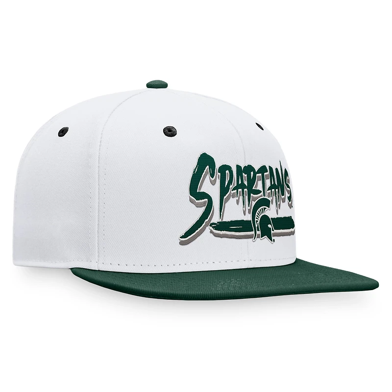 Casquette Snapback Top of the World pour hommes, blanc/vert, Michigan State Spartans Sea