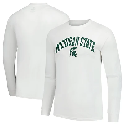 Men's  White Michigan State Spartans Basic Long Sleeve T-Shirt