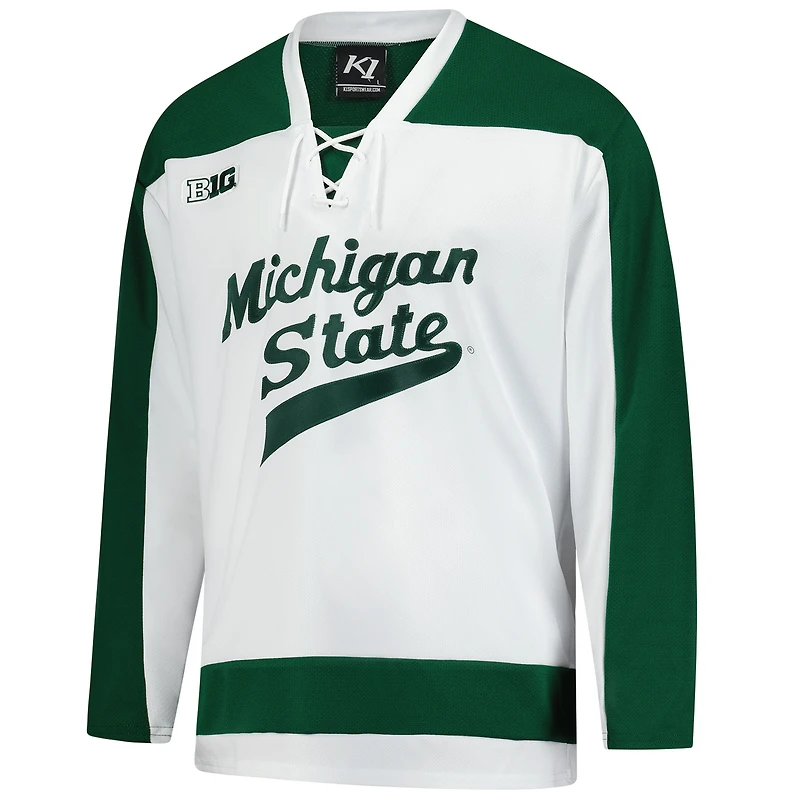 Men's White Michigan State Spartans Home Replica Hockey Jersey