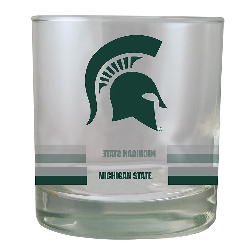 Michigan State Spartans 10oz. Banded Rocks Glass