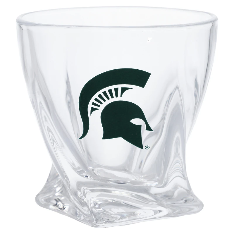 Spartiates de l'État du Michigan 11oz. Verre à roches incurvées avec logo