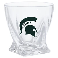 Spartiates de l'État du Michigan 11oz. Verre à roches incurvées avec logo