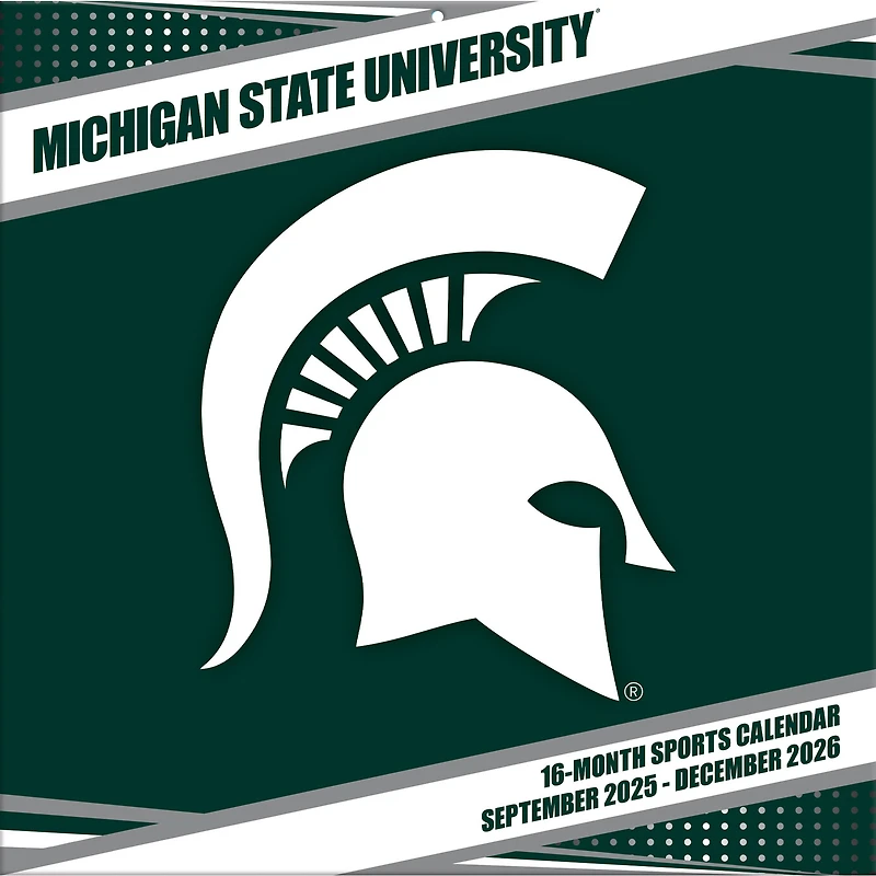 Calendrier mural 2026 des Spartans de l'État du Michigan (12 po x 12 po)