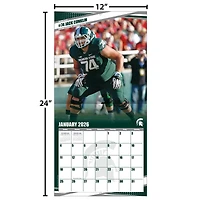 Calendrier mural 2026 des Spartans de l'État du Michigan (12 po x 12 po)