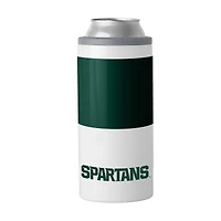 Glacière mince à blocs de couleurs de 12 oz des Spartans de l'État du Michigan