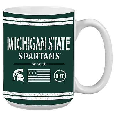 Spartiates de l'État du Michigan 15oz. Tasse d’appréciation militaire OHT