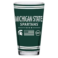 Spartiates de l'État du Michigan 16oz. Verre à pinte d’appréciation militaire OHT