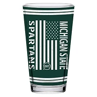 Spartiates de l'État du Michigan 16oz. Verre à pinte d’appréciation militaire OHT