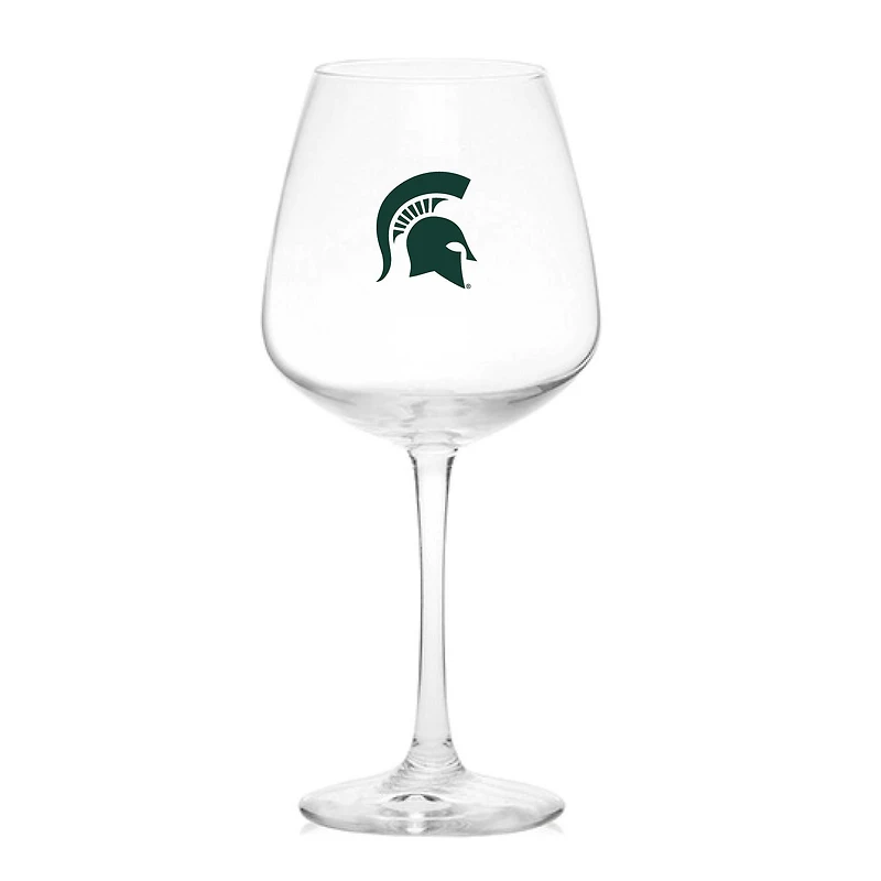 Spartiates de l'État du Michigan 18oz. Verre à vin à pied