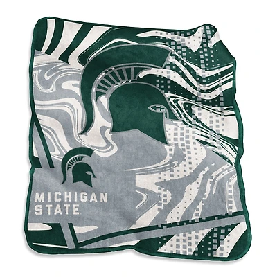Couverture Raschel tourbillonnante Michigan State Spartans 50 po x 60 po