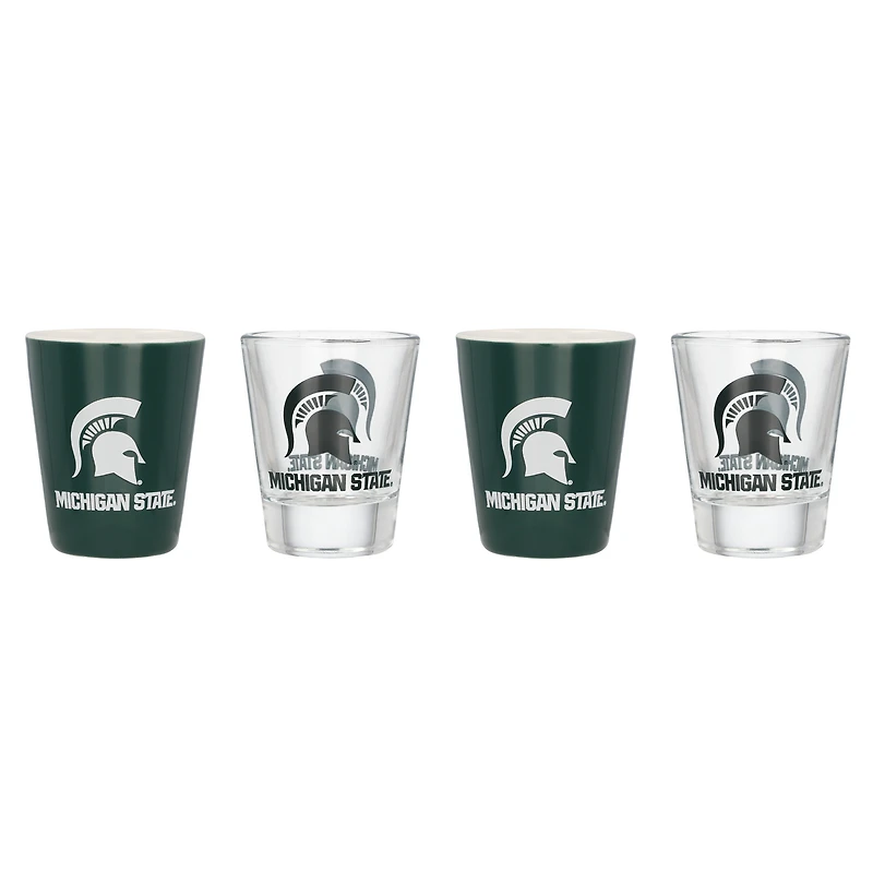 Ensemble de quatre verres à shot des Spartans de l'État du Michigan
