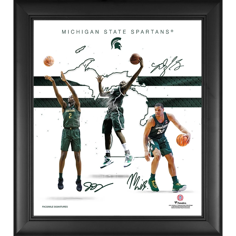 Collage encadré 15" x 17" des fondations de la franchise des Spartans de l'État du Michigan