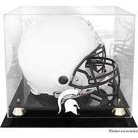 Vitrine de présentation du casque Golden Classic des Spartans de l'État du Michigan avec dos en miroir