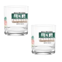 Michigan State Spartans Laura Wilcox Watercolors 14oz Rocks Glass 2-Pack