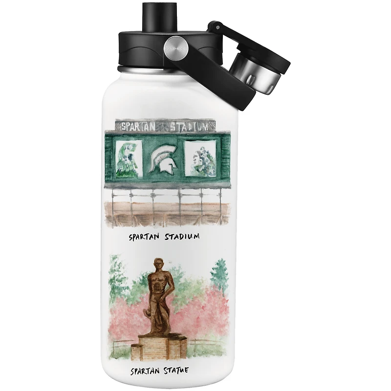 Michigan State Spartans Laura Wilcox Watercolors 34oz. Water Bottle