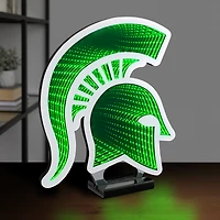 Lampe LED Infinity avec logo des Spartans de l'État du Michigan